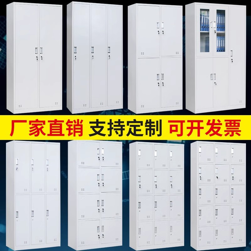 迅迈 纯白二门更衣柜 钢制更衣柜 员工柜 宿舍柜 铁皮柜 储物柜 带锁柜 套色衣帽柜