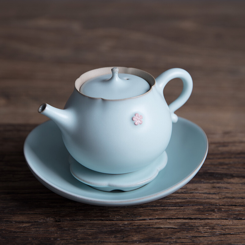 万仟堂(EDENUS)含苞欲放·成套茶具粉青釉(一壶一承一海六杯六碟一罐一盖拖一洗)高清大图