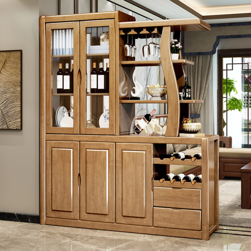 采百木中式实木间厅柜双开门储物客厅隔断柜玄关酒柜现代简约门厅柜