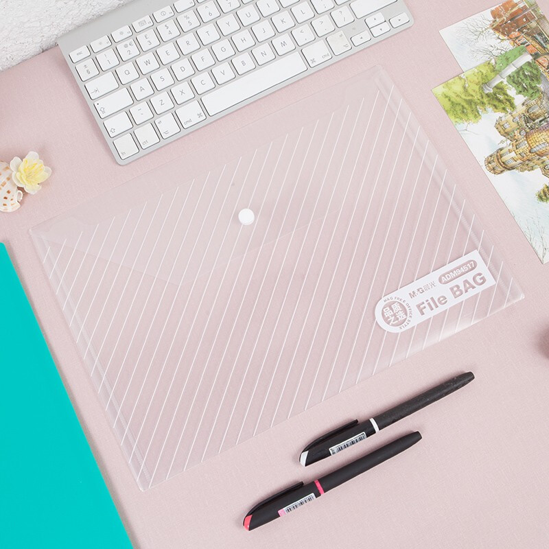 晨光(M&G) ADM94584 晨光纽扣袋斜纹 白色(12/包) 2包装高清大图