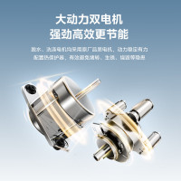 美的(Midea)半自动双桶洗衣机 8公斤洗+5.5脱水双缸波轮 老人简易操作 品质电机小巧不占地 租房宿舍必备
