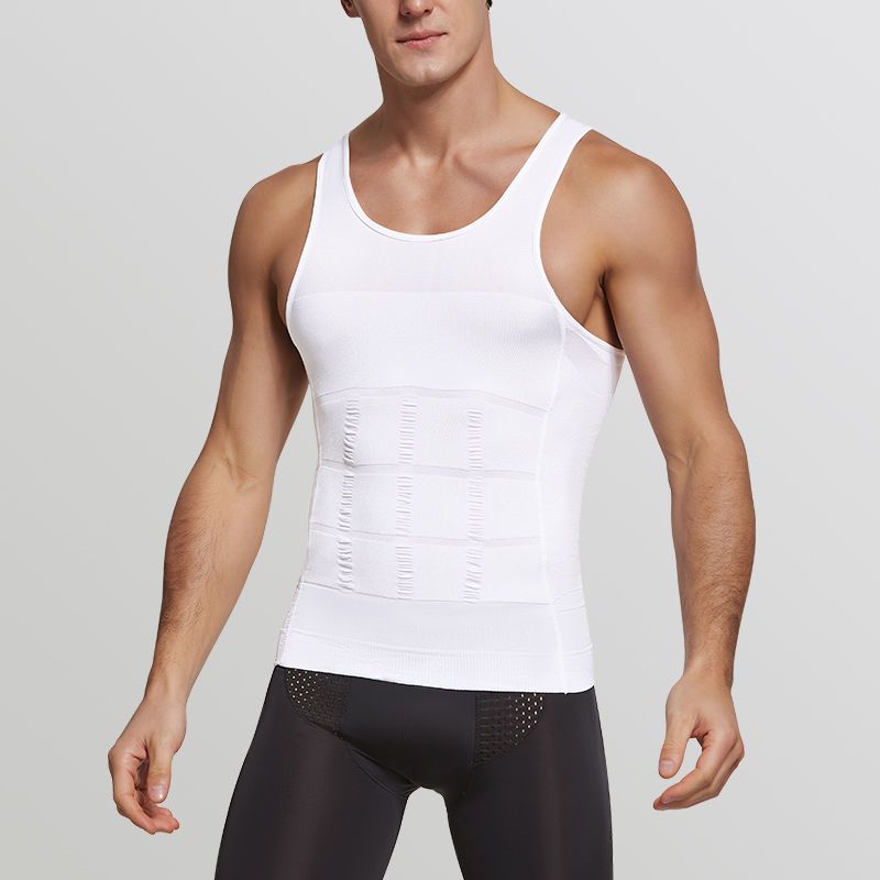 白色s80120斤男士塑身衣收腹背心男束胸内衣收腹带收腹