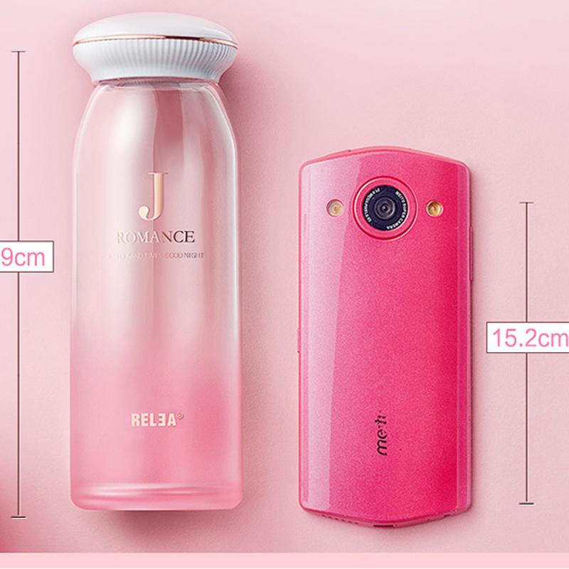 物生物贝壳玻璃杯 便携女创意韩版大容量学生随手杯 460ml