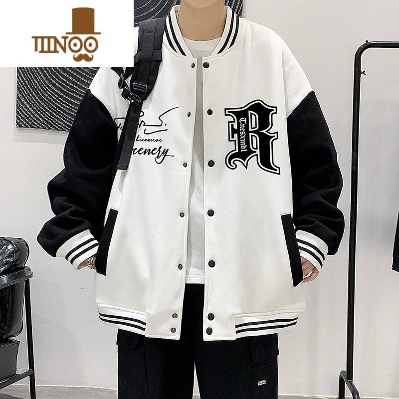 YANXU美式街头棒球服男士潮牌宽松休闲夹克外套青少年百搭上衣服高清大图