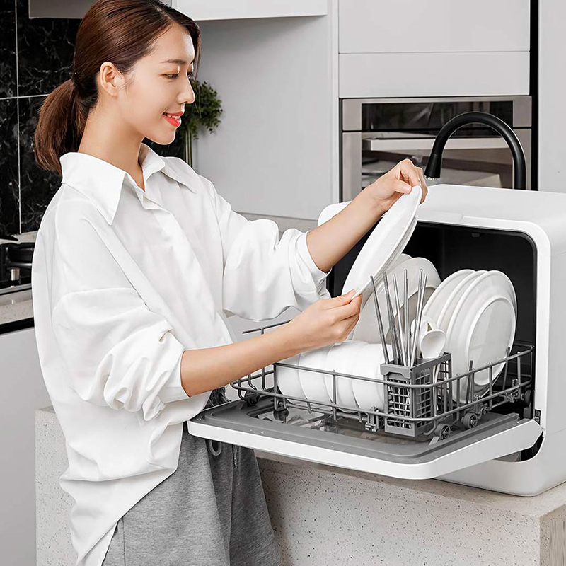 圈厨(QCOOKER) 洗碗机家用免安装小型4套全自动台式迷你智能洗碗机刷碗机洗菜机储碗柜高温烘干神器小米生态链Q4高清大图