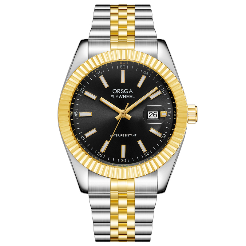 ORSGA手表男简约男士手表日历时尚休闲商务学生男表石英表腕表1229G