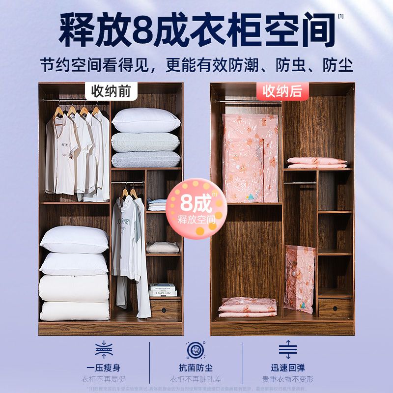 6件套【2大号+3小号】+手泵1个 特大加厚【365天内袋子漏气包退换】 真空收纳袋压缩袋大容量家用衣服被子棉被衣物行李