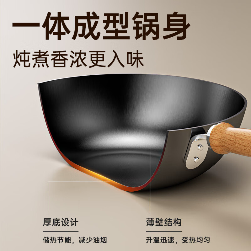 炊大皇(COOKER KING炫彩轻铸铁炒锅32cm CG32XC高清大图