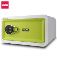 得力deli加宽型笔记本电脑密码保管箱高23cm家用酒店办公保管柜浅翠16650