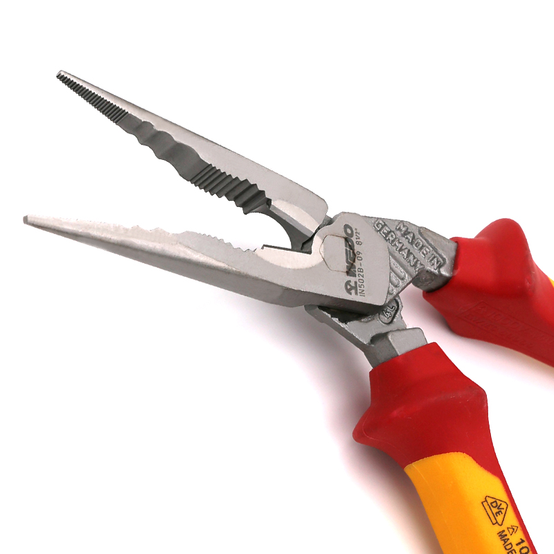 维度WEDO绝缘省力弯头尖嘴钳电工尖口钳(德标工业级)8寸200mm IN502B-09 /把高清大图