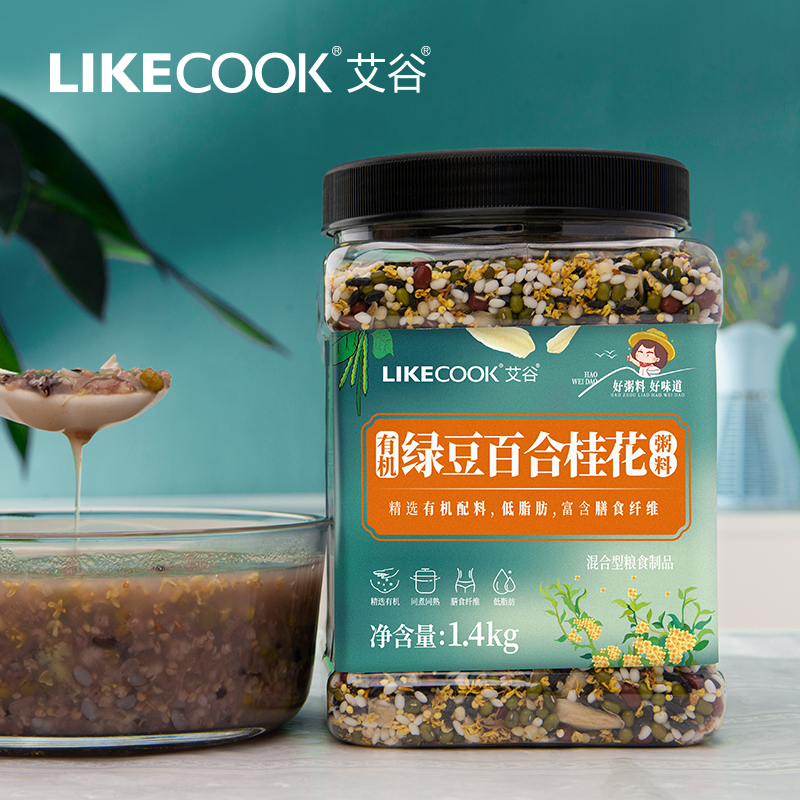 艾谷有机绿豆百合粥料1.4kg高清大图