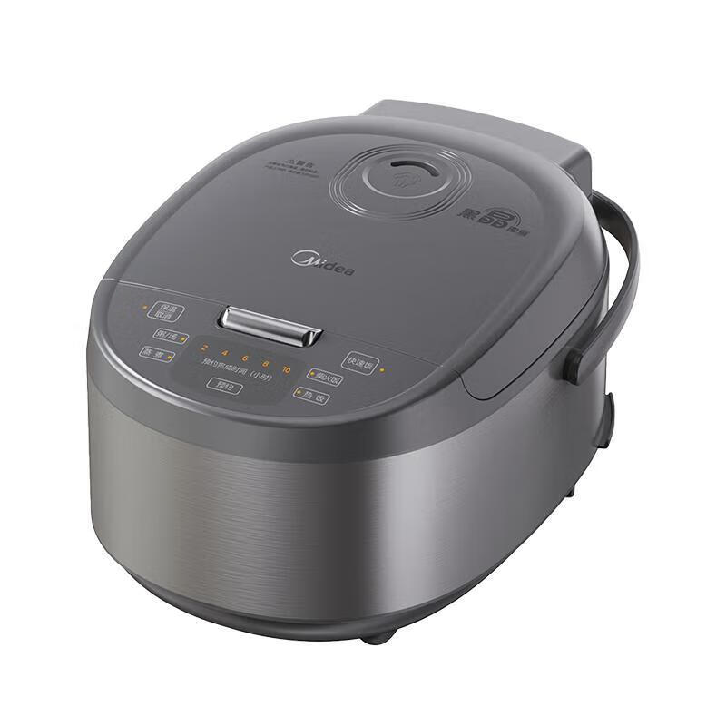 美的(Midea) MB-RE478 电饭煲 4L 银灰色 焖香柴火饭 智能预约煮饭锅 黑瓷园釜不粘锅米饭锅