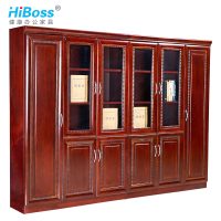 HiBoss办公室柜子文件柜木质带锁资料柜油漆贴木皮储物柜书柜