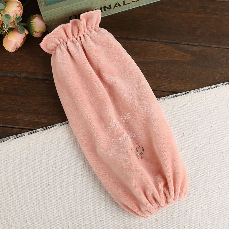 白色 袖套女长款工作可爱秋冬季白色毛绒护袖厨房防脏办公学生防污