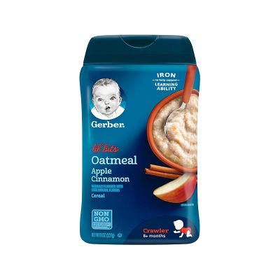 原装进口美国嘉宝Gerber 婴幼儿儿童苹果肉桂谷物燕麦米粉3段227g(8个月以上)