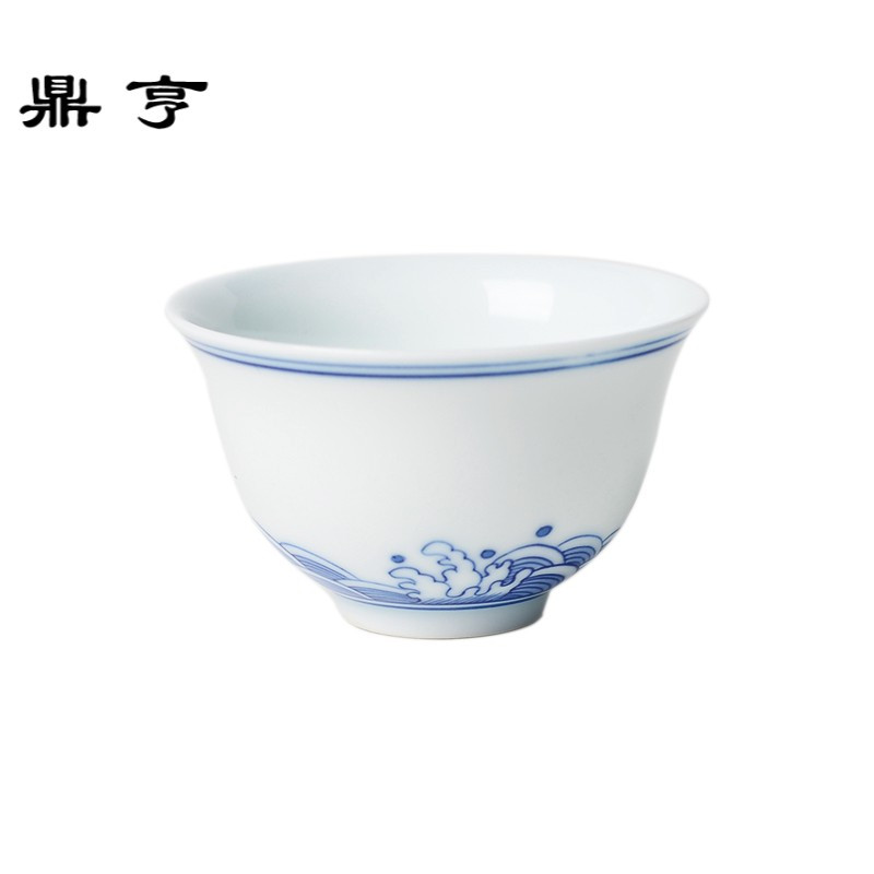 鼎亨主人杯小茶杯青花陶瓷 景德镇功夫茶具手工手绘单杯普洱杯