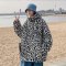 YUANSU加肥加大豹纹连帽棉衣男冬季2020新款港风棉服直下摆中学生棉袄子棉衣