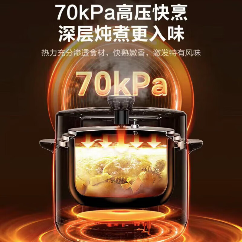 苏泊尔(SUPOR)电压力锅家用全自动高压锅电饭煲一体多功能煮饭煲汤智能预约70KPa高压 SY-50YC5013高清大图