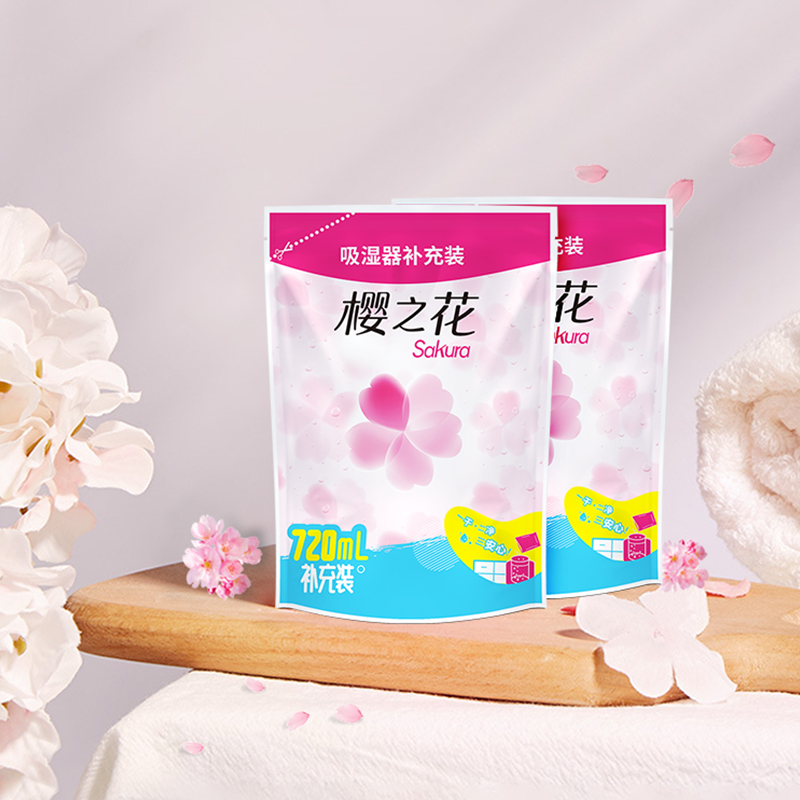 樱之花吸湿器除湿盒补充装干燥剂380g*4袋室内衣橱柜防霉除湿剂高清大图