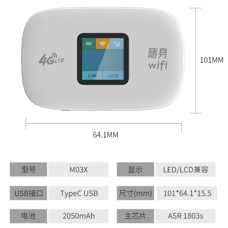 电池款彩屏WiFi6随身WIFI移动随身宽带无线路由器移动随行WiFi车载家用旅游货车方便随行高清大图