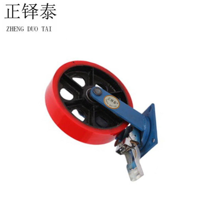 正铎泰 聚氨酯 重型铁芯轮 刹车万向轮12寸300mm /个高清大图