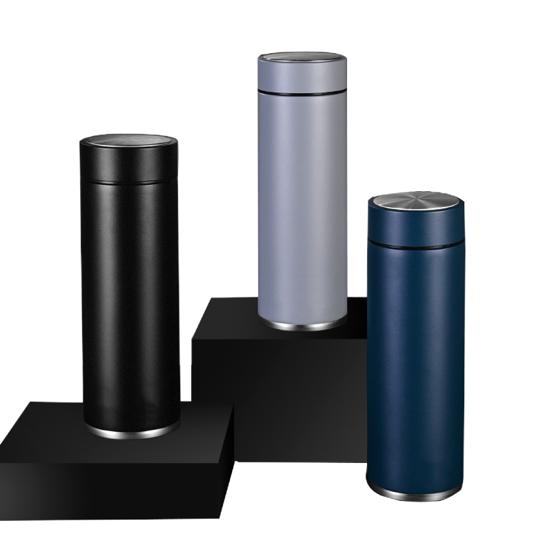 松道 商务杯茶隔分离直身杯真空保温杯高级灰350ML高清大图