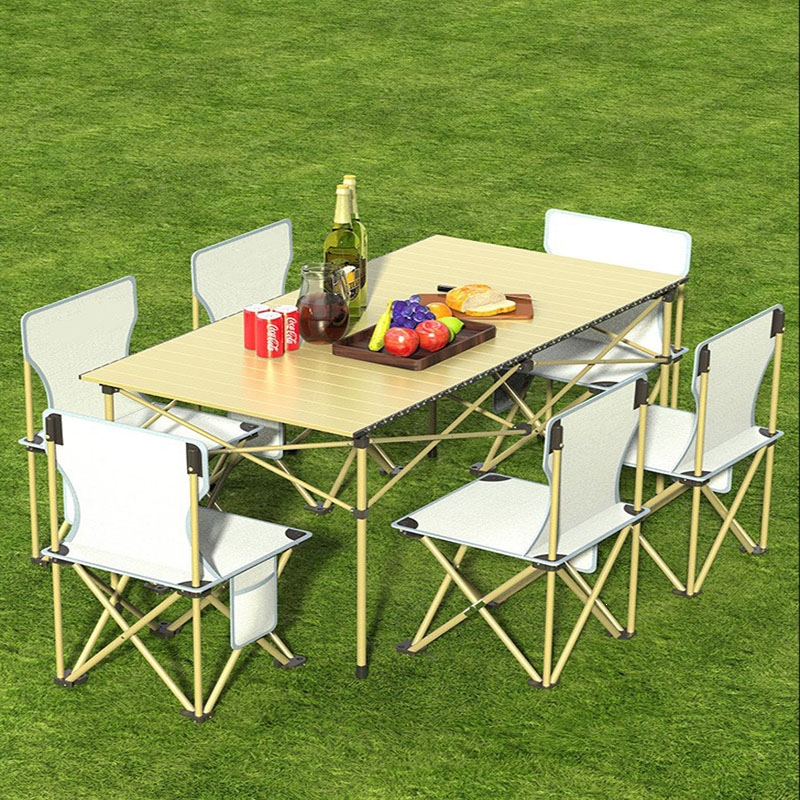魅扣户外折叠桌椅便携式铝合金露营野餐装备蛋卷桌子野外椅子套装用品