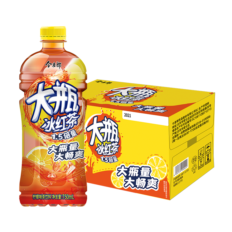 今麦郎大瓶冰红茶15倍量大瓶量大畅爽加量装750ml瓶解渴饮料
