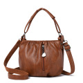 女士手提包2023新款都市简约女包时尚复古包单肩大容量斜挎包 浅棕色