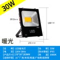 LED投光灯户外射灯泛光灯路灯室外照明灯工地防水广告牌led射灯庭院灯 30W 暖光 3000K-105 货期1-2天