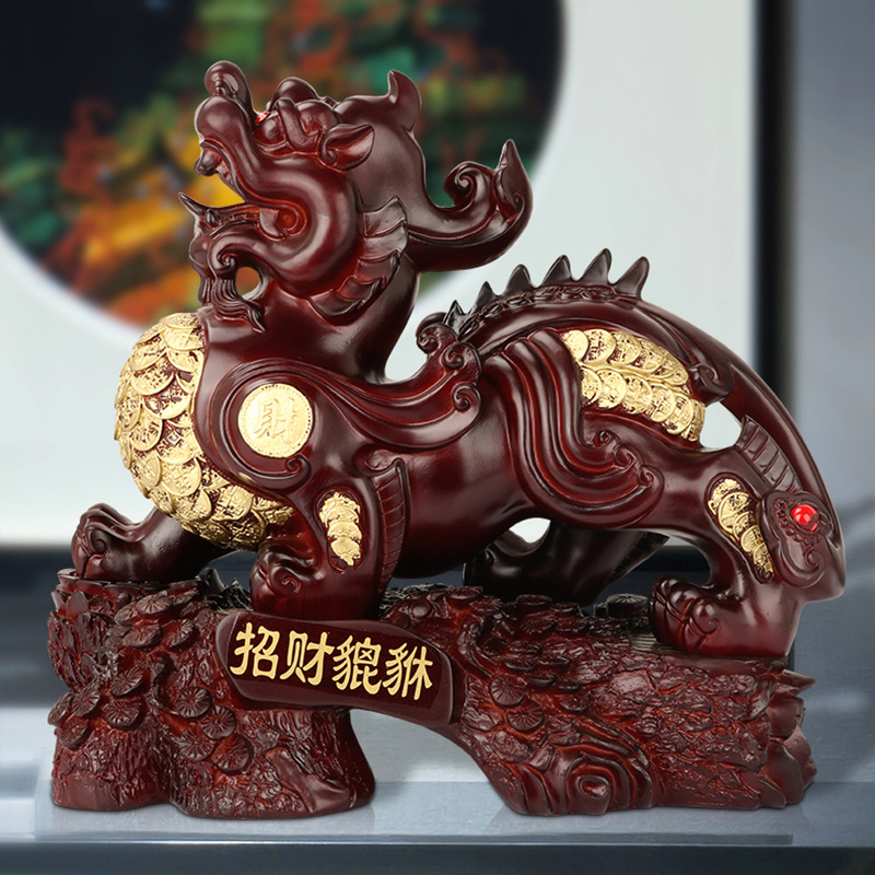 添福运 树脂摆件工艺品家居客酒柜装饰品玄关客厅酒柜小装饰品摆件办公室装饰店铺装饰开业礼品乔迁礼品收银台装饰品招财貔貅