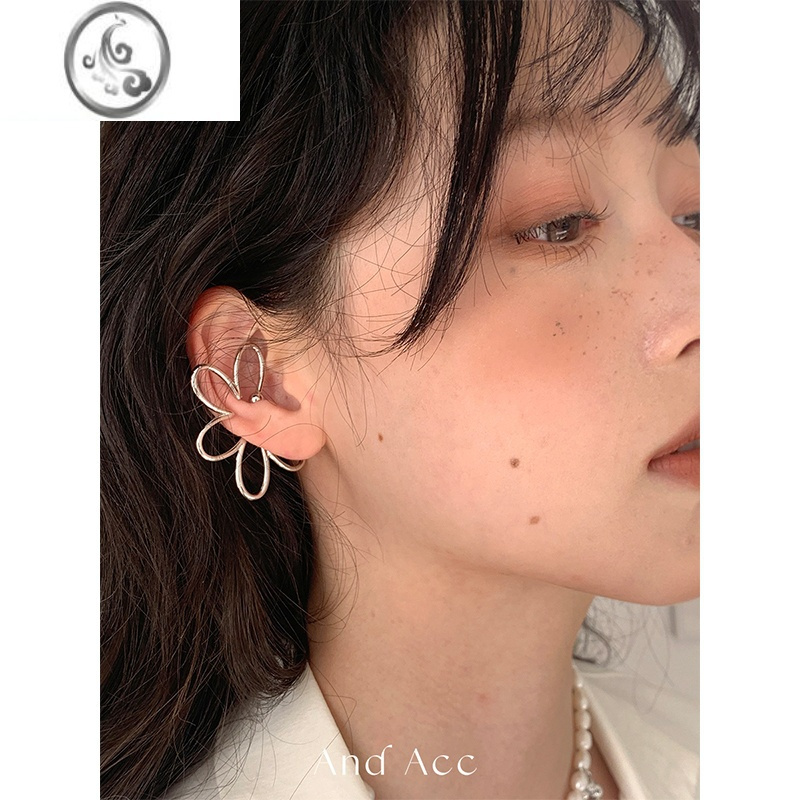 JiMi半朵花朵耳骨夹设计感小众显脸小无耳洞ins风耳环耳饰女