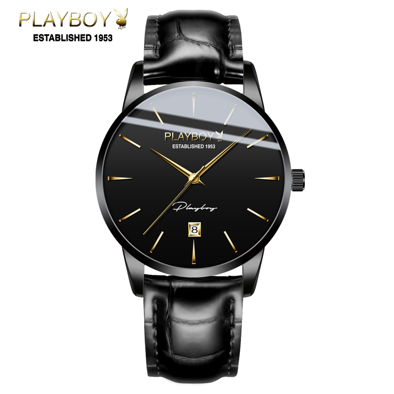 新款花花公子playboy手表全自动机械表男士镂空防水十大品牌名表真皮
