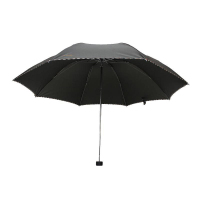 天堂 307E碰击布格子布包边三折商务伞晴雨伞