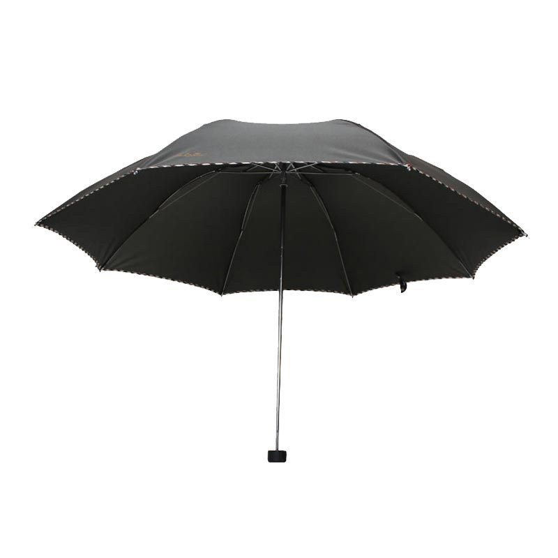 天堂 307E碰击布格子布包边三折商务伞晴雨伞