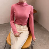 秋冬季保暖内衣女上衣中高领可外穿保暖衣长袖秋衣女打底衫女_362 均码【80-125斤】 皮粉
