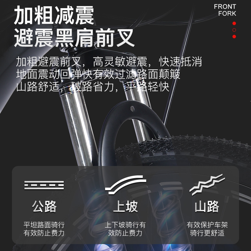 凤凰(PHOENIX)铝合金山地自行车男式成人变速青少年学生双碟刹减震赛车单车