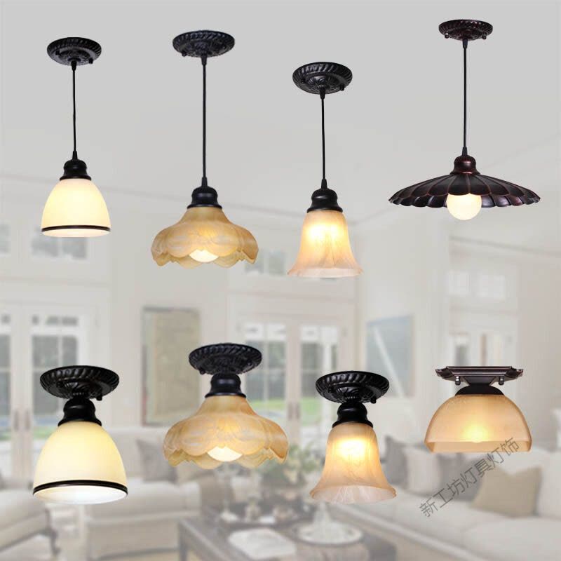 苏宁放心购 北欧简约创意欧式客厅小吊灯美式餐厅单个单头玄关阳台走廊过道灯图片