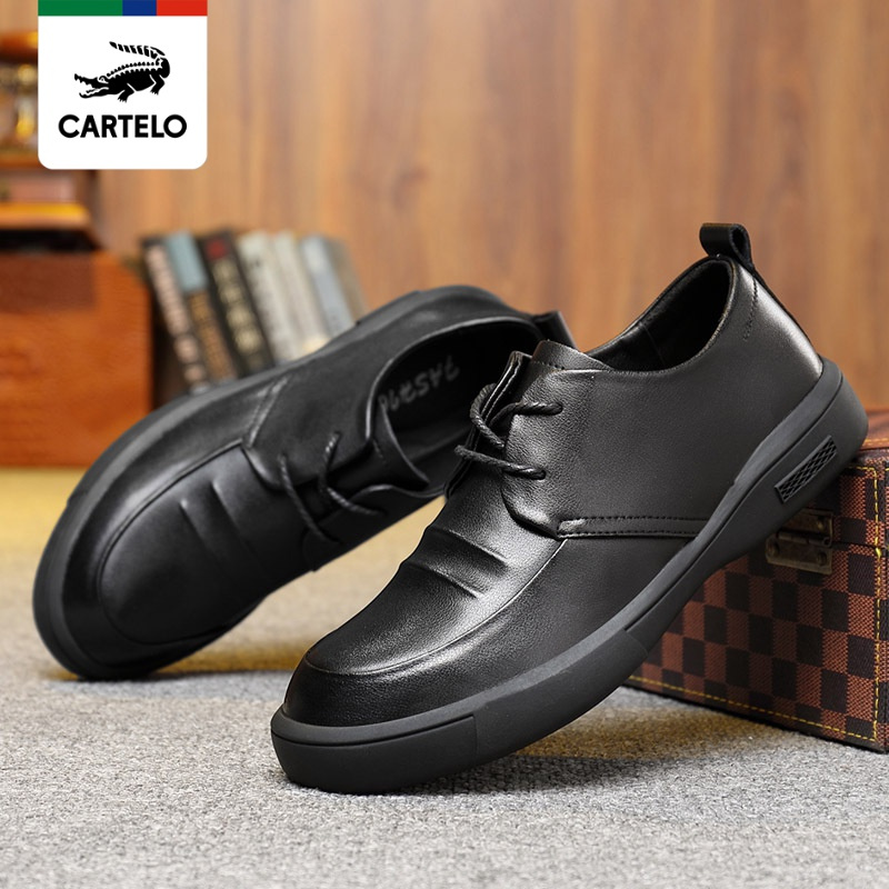 线下专柜同款卡帝乐鳄鱼cartelo新款时尚真皮休闲鞋皮鞋男鞋男士板鞋