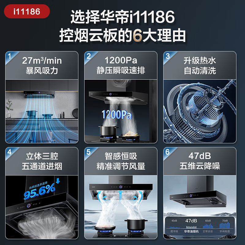 华帝(vatti)欧式抽油烟机S19变频27风量吸力油烟机燃气灶热水器套装 i11186+75B+253-16(天然气)