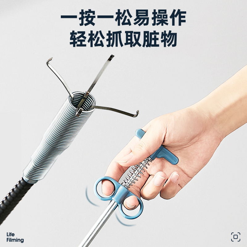 通下水道疏通器管道堵塞厕所地漏厨房家用万能通马桶工具专用神器 0.9米四爪疏通器[银箔灰]