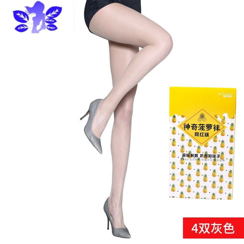 Ideamini波罗丝袜弹力连袜裤工作防晒夏季女式薄款菠萝袜网红袜