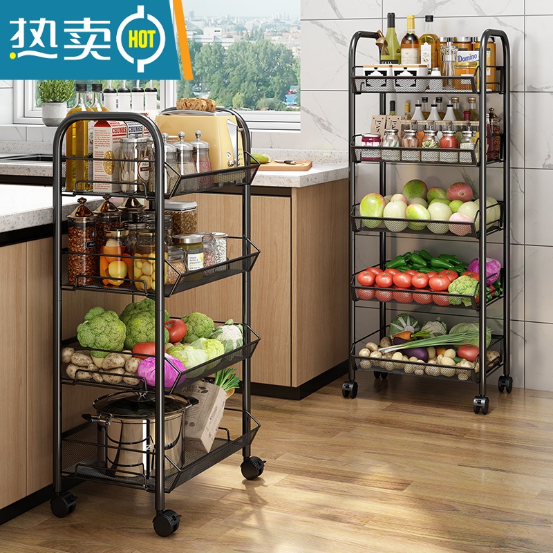 敬平客厅零食小推车置物架厨房落地房间床头放婴儿用品文件书收纳器高清大图