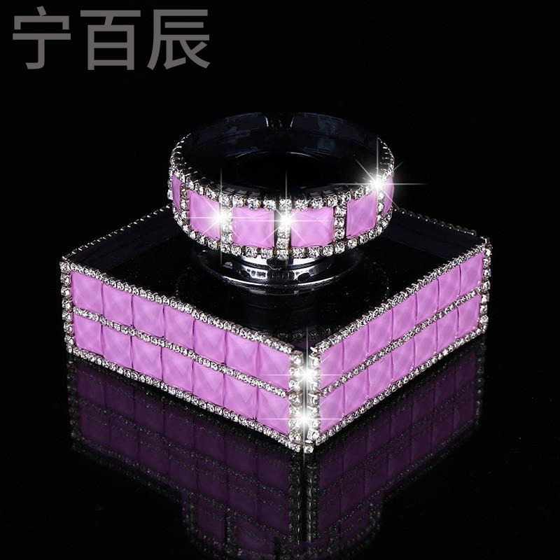 宁百辰汽车香水 新款水晶车载镶钻香水座创意水钻车饰品摆件 汽车用品