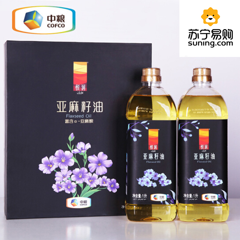 中粮悦润亚麻籽油礼盒1L*2