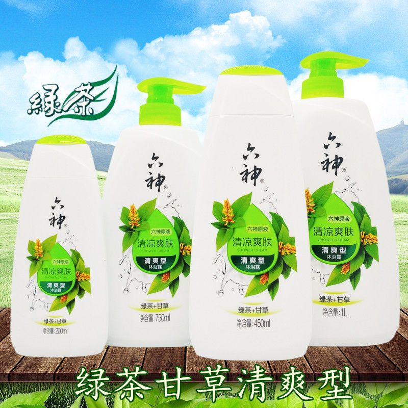 六神清凉爽肤沐浴露绿茶甘草易冲洗去汗味茶香清新爽滑男女士通用 200mL
