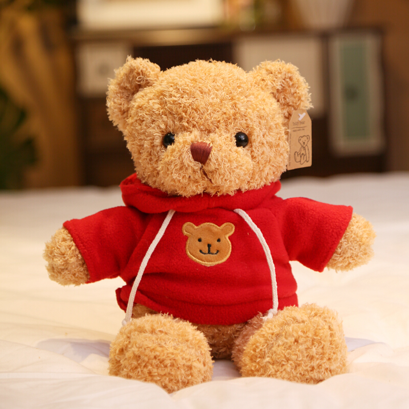 泰迪熊毛绒玩具小熊公仔抱抱熊布娃娃毛衣泰迪熊公仔生日女生红色卫衣