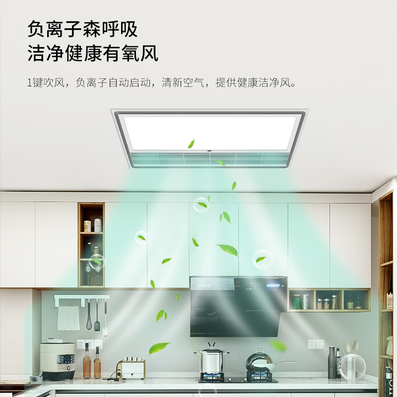 雷士照明凉霸厨房吹风换气集成吊顶厨房卫生间吹冷风扇照明一体冷风机66高清大图