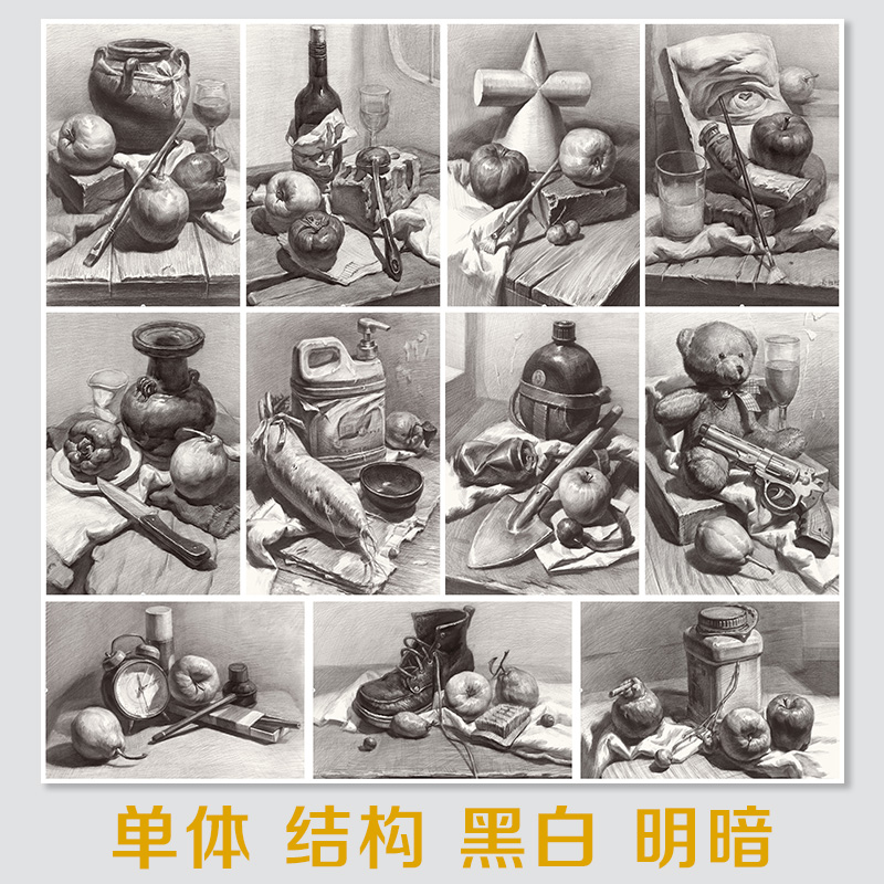 [正版]书籍素描静物临摹卡高清大图