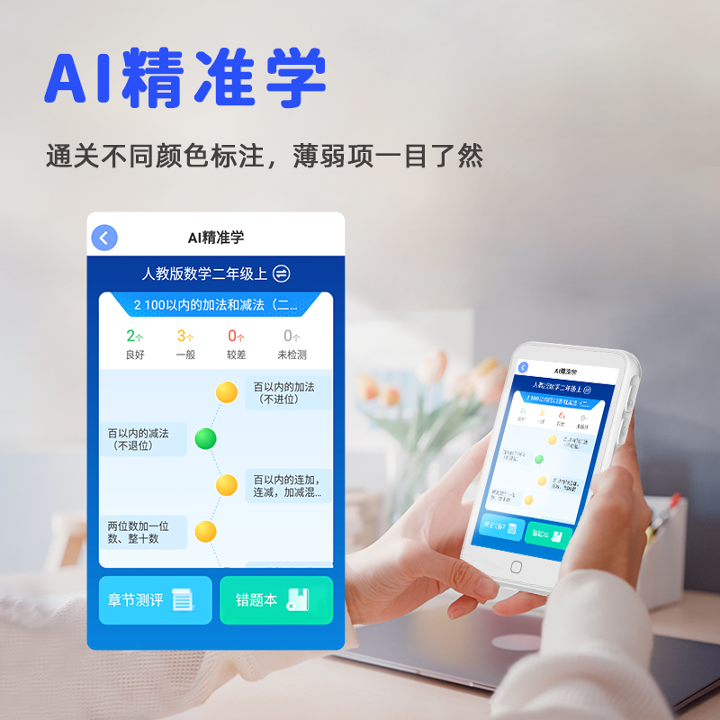 锐族学习机H2新版32G白色+学生耳机 听力宝英语随身听MP3智能复读练习机分级口袋听说宝小学初中高中同步课内教材可联网高清大图